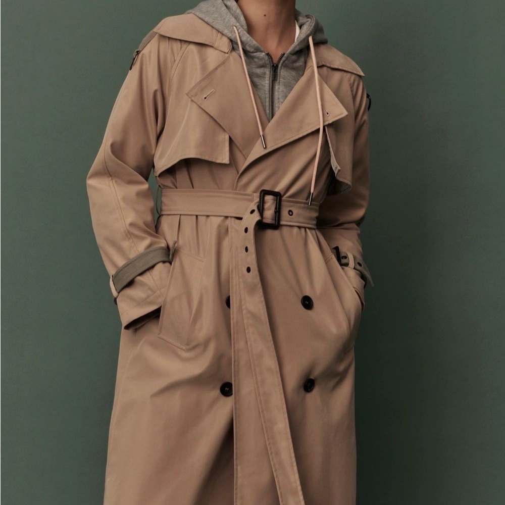 Pilcro hooded dickie belt trench coat.